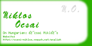 miklos ocsai business card